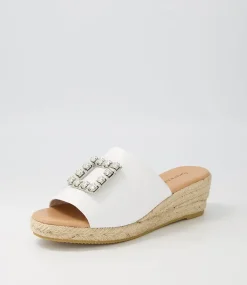 Samella White Natural Rope Leather Sandals