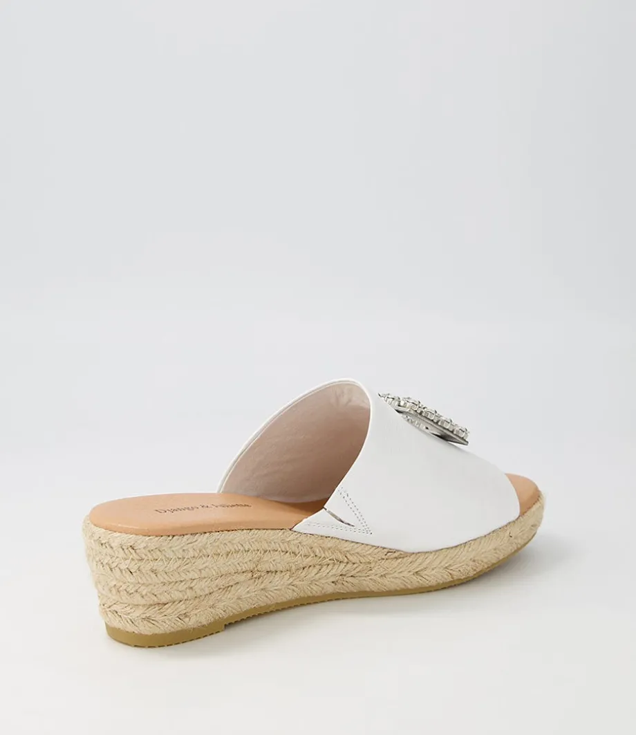 Samella White Natural Rope Leather Sandals