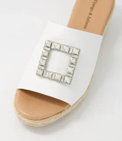 Samella White Natural Rope Leather Sandals