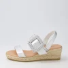 Samiya Silver Leather Buckle Espadrilles