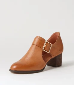 Sanfort New Tan Choc Leather Heels