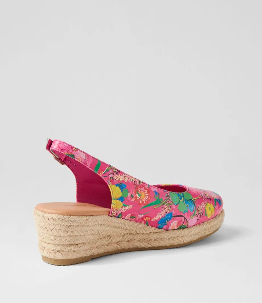 Saniarly Hot Pink Flowermania Leather Sandals