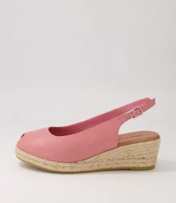 Saniarly Pink Natural Rope Leather Sandals
