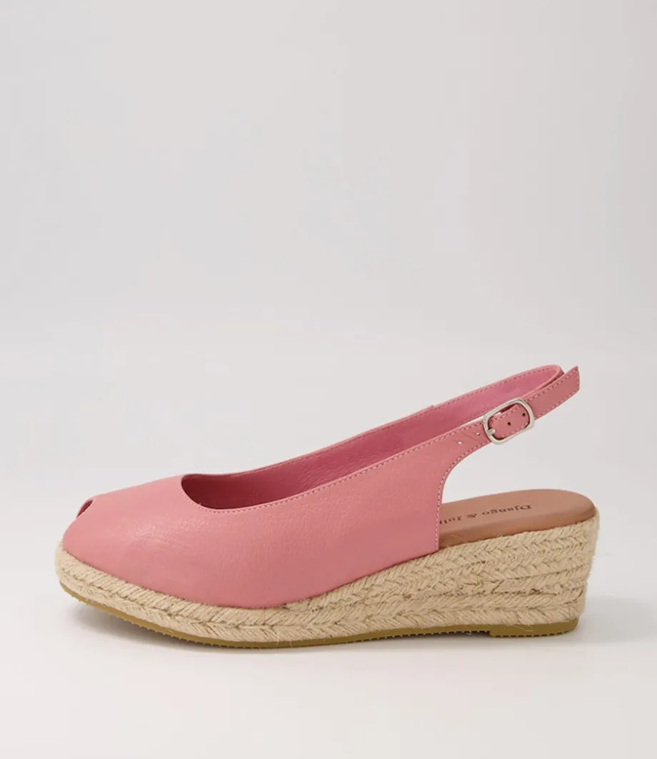 Saniarly Pink Natural Rope Leather Sandals