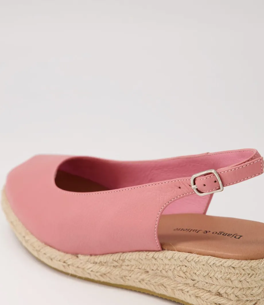 Saniarly Pink Natural Rope Leather Sandals