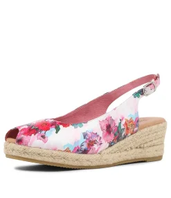 Saniarly Poppy Print Rope Leather Sandals