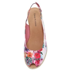 Saniarly Poppy Print Rope Leather Sandals