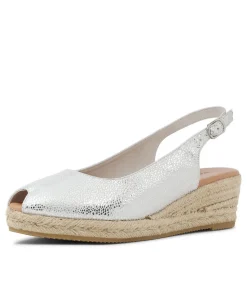 Saniarly Silver Rope Speckle Leather Sandals