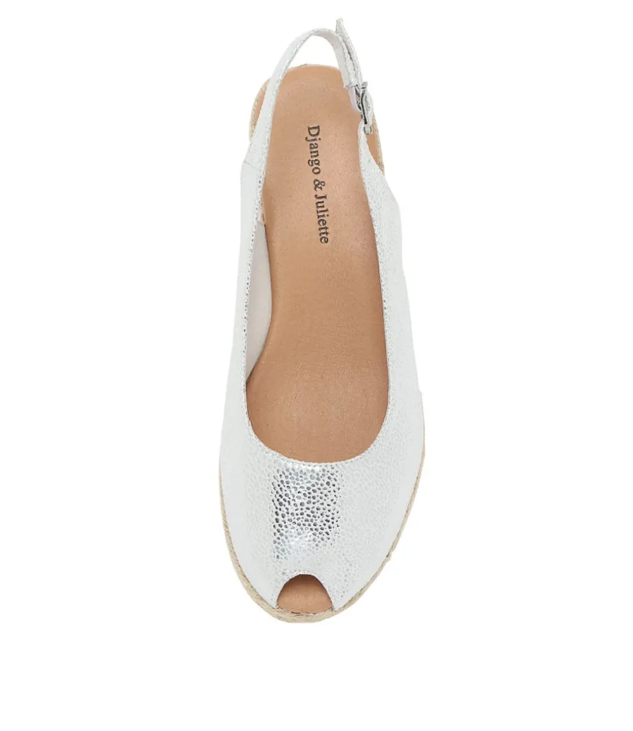 Saniarly Silver Rope Speckle Leather Sandals