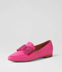 Sanne Fuchsia Jewels Leather Loafers