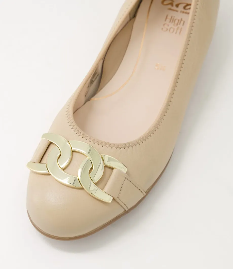 Sardinia 14 Sand Leather Ballet Flats