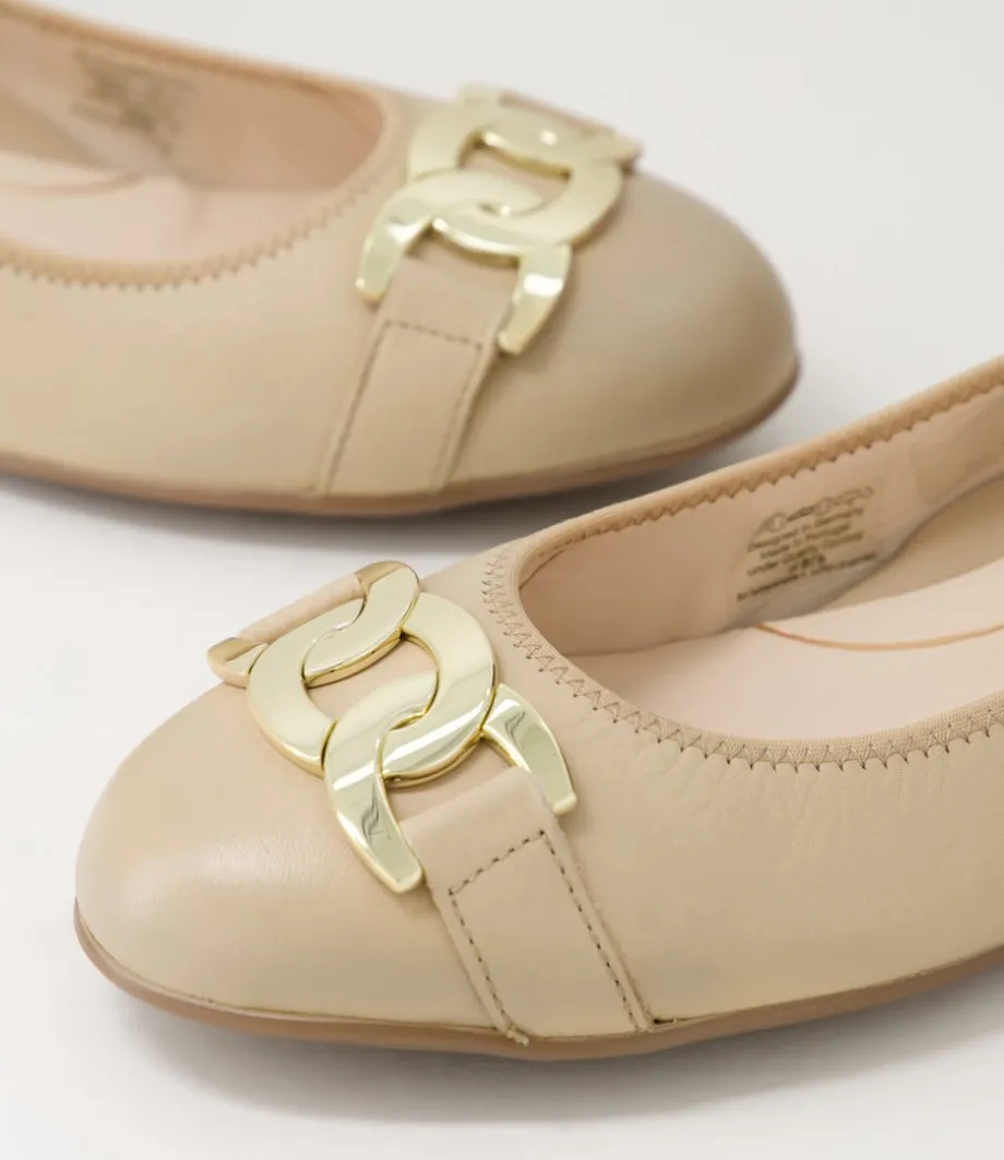 Sardinia 14 Sand Leather Ballet Flats