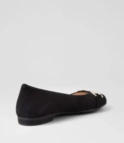 Sardinia 14 Schwarz Suede Ballet Flats
