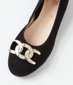 Sardinia 14 Schwarz Suede Ballet Flats