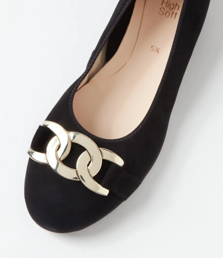 Sardinia 14 Schwarz Suede Ballet Flats