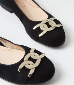 Sardinia 14 Schwarz Suede Ballet Flats