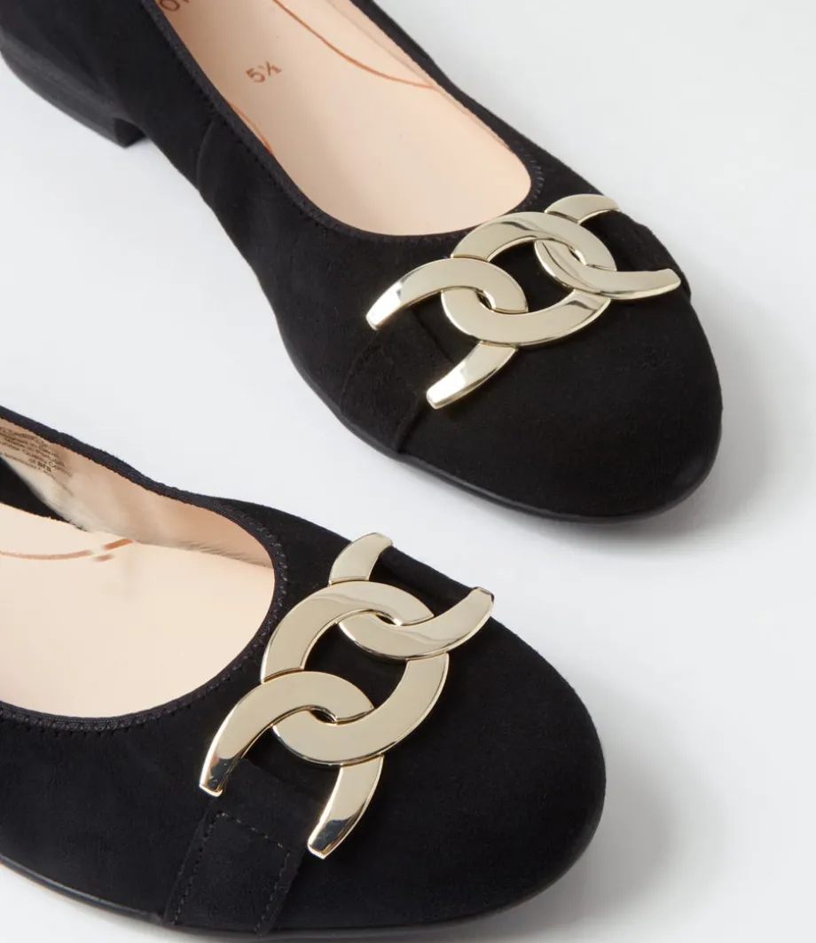 Sardinia 14 Schwarz Suede Ballet Flats