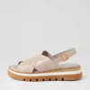 Sasi Almond Croc Leather Sandals