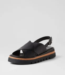 Sasi Black Leather Sandals