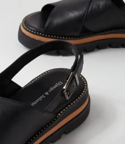 Sasi Black Leather Sandals