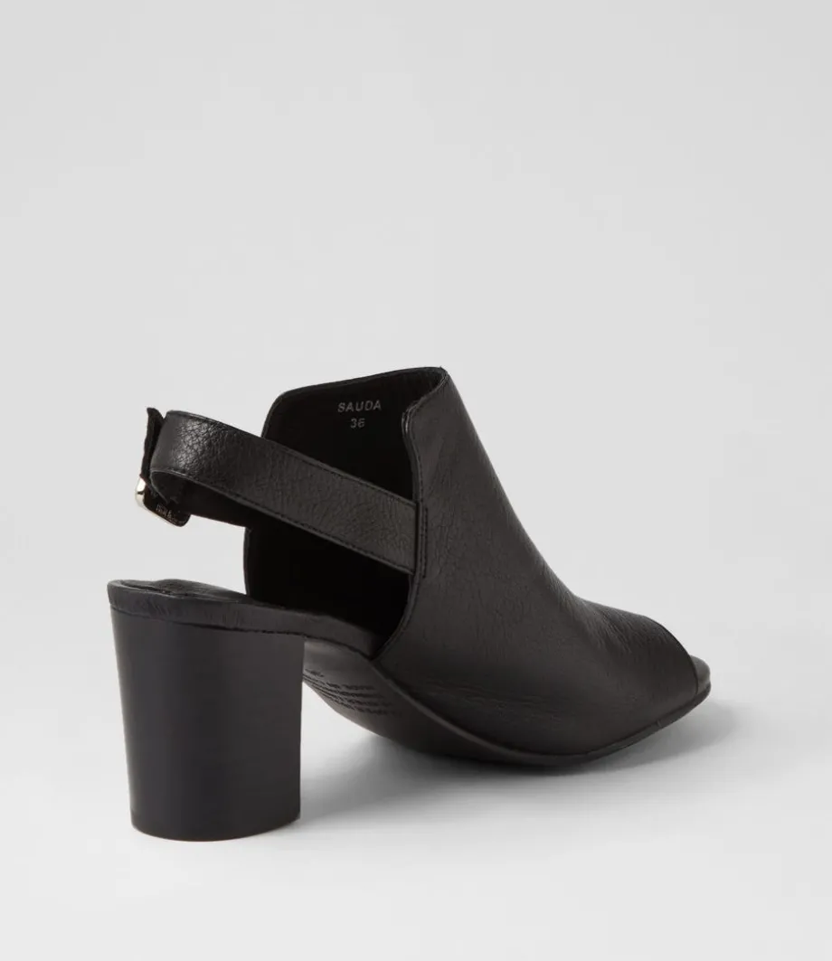 Sauda Black Leather Sandals