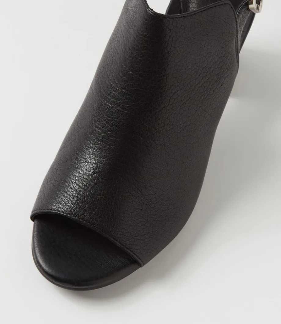 Sauda Black Leather Sandals