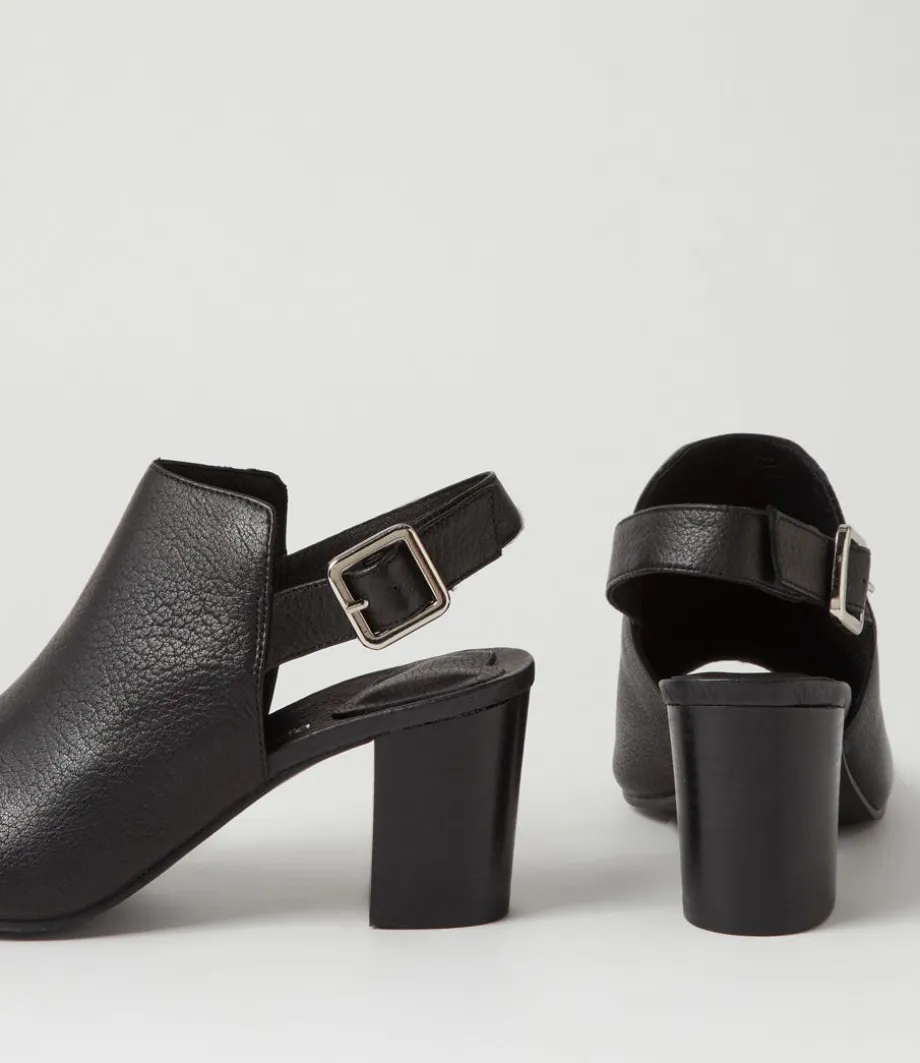 Sauda Black Leather Sandals