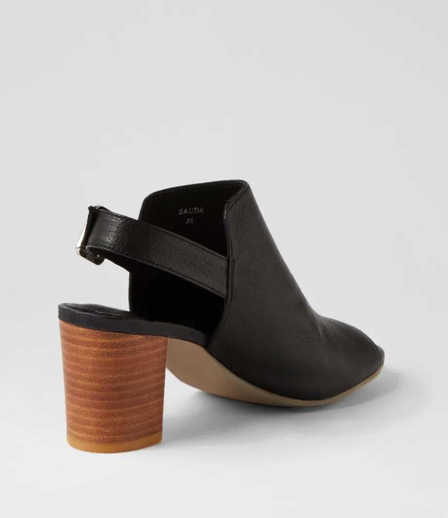 Sauda Black Natural Leather Sandals