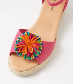 Savea Fuchsia Bright Leather Suede Espadrilles