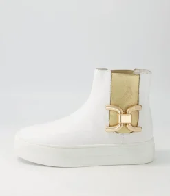 Scotial White Gold Leather Chelsea Boots