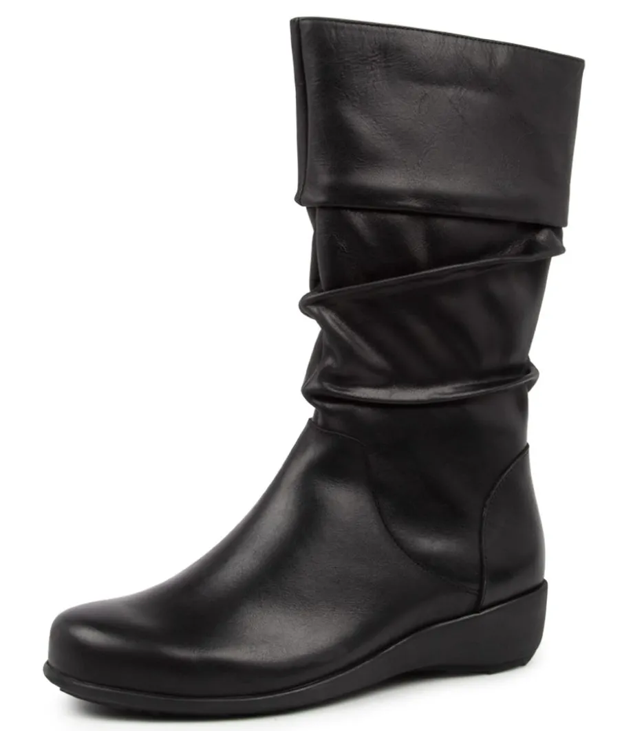 Seattle Xf Black Leather Calf Boots