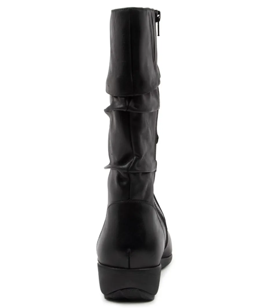 Seattle Xf Black Leather Calf Boots