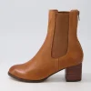 Sebasy New Tan Choc Leather Chelsea Boots