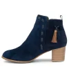 Shamsa Navy Suede Ankle Boots