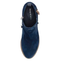 Shamsa Navy Suede Ankle Boots