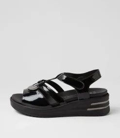 Sharrell Xw Black Patent Leather Sandals
