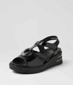 Sharrell Xw Black Patent Leather Sandals