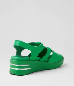 Sharrell Xw Bright Emerald Leather Sandals