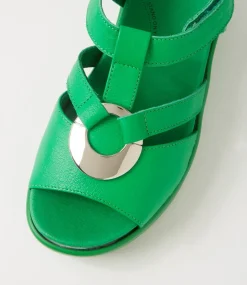 Sharrell Xw Bright Emerald Leather Sandals