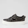 Shedd Black White Leather Sneakers