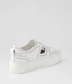 Shedd White Leather Sneakers