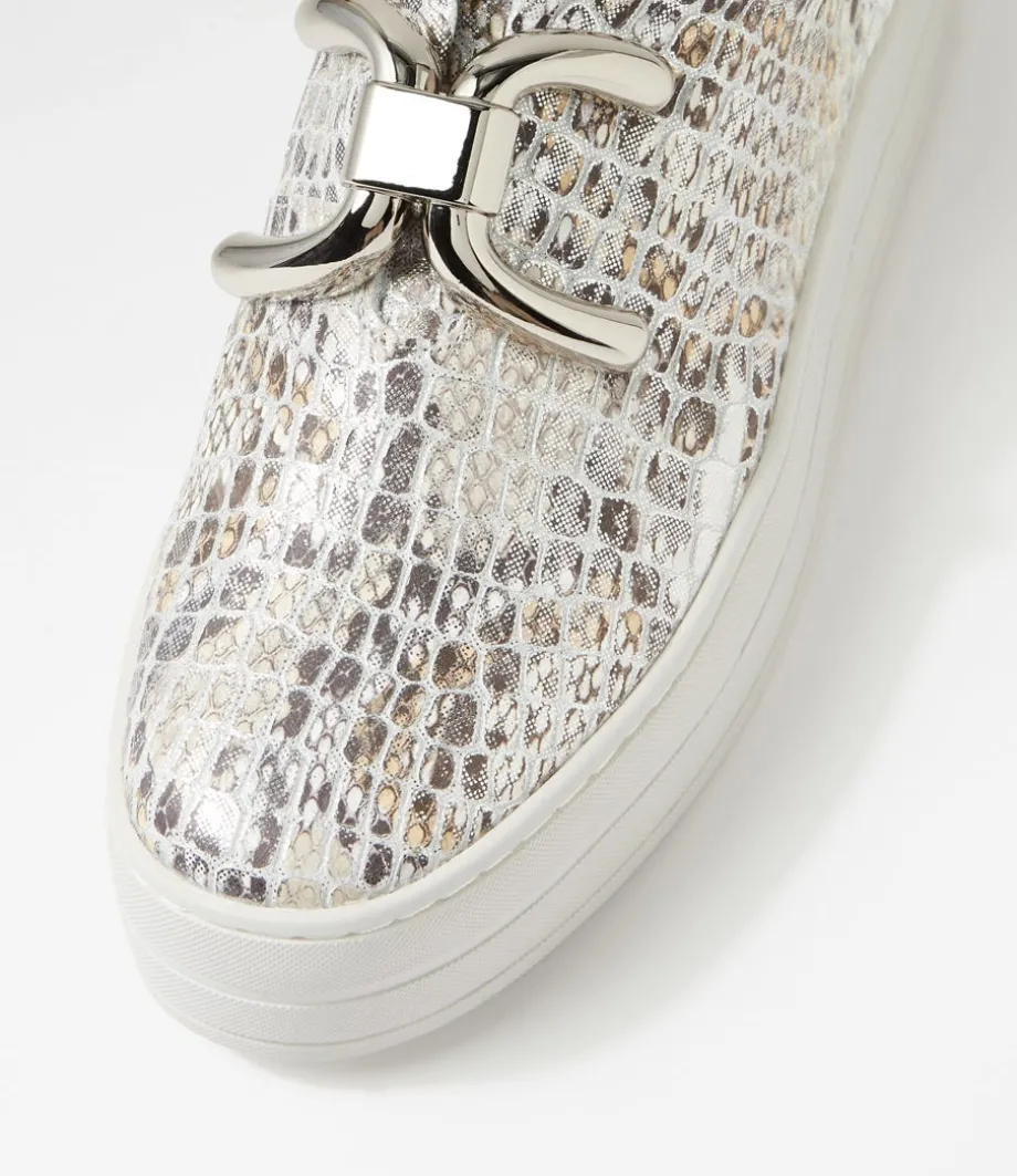 Shelina Misty Multi Croc Leather Sneakers