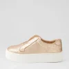 Shia Rose Gold Small Cut Leather Sneakers