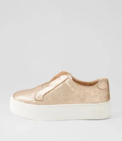 Shia Rose Gold Small Cut Leather Sneakers