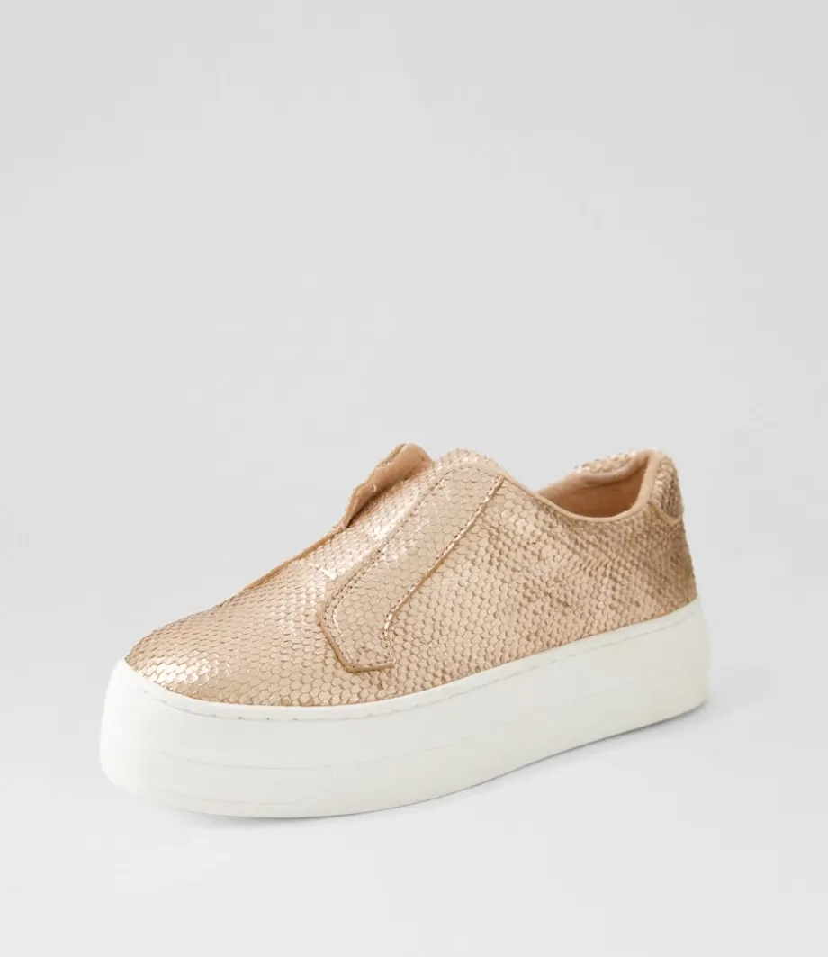 Shia Rose Gold Small Cut Leather Sneakers