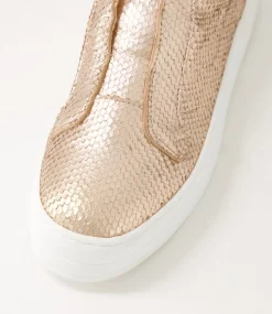 Shia Rose Gold Small Cut Leather Sneakers