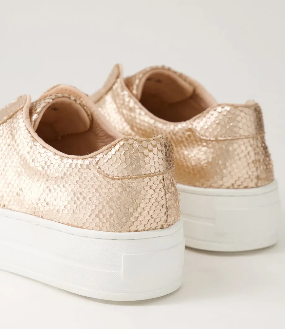 Shia Rose Gold Small Cut Leather Sneakers