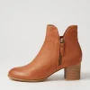 Shiannely Cognac Leather Ankle Boots