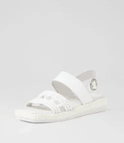 Shima White Synthetic Raffia Leather Espadrilles