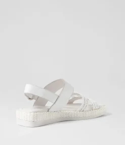 Shima White Synthetic Raffia Leather Espadrilles